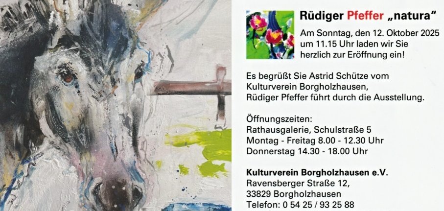Einsadung zur Ausstellung von Rüdiger Pfeffer Einladung des Künstlers Rüdiger Pfeffer zur Ausstellung in Borgholzhausen