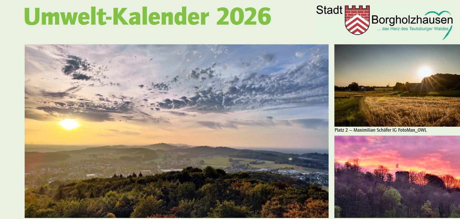 Cover Umweltkalender 2026 Cover Umweltkalender 2026