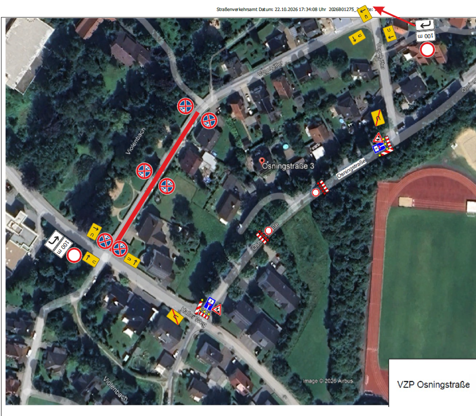 Umleitungsplan Osningstraße
