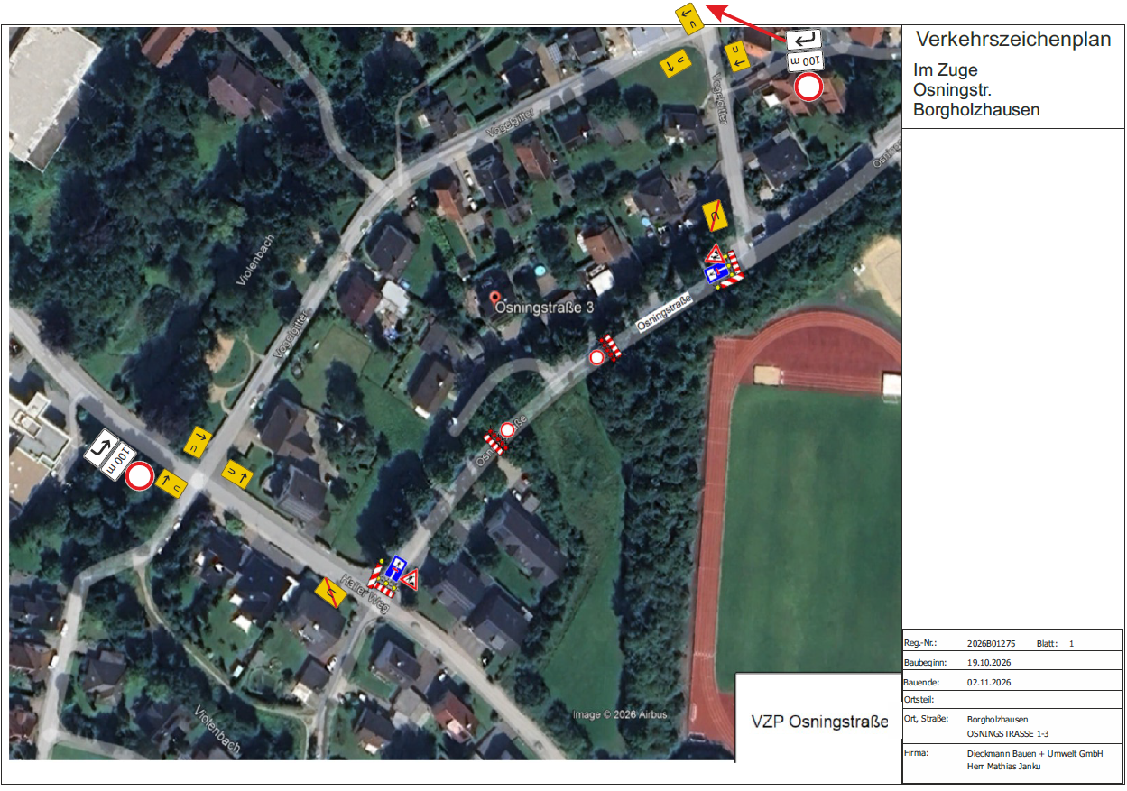 Umleitungsplan Osningstraße Umleitungsplan Osningstraße