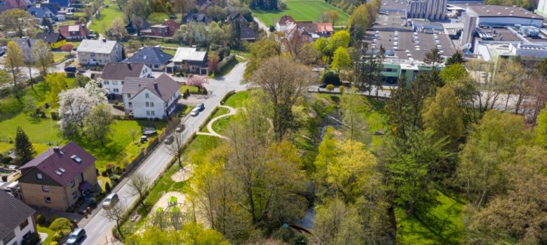 Luftaufnahme Generationenpark Stadt Borgholzhausen